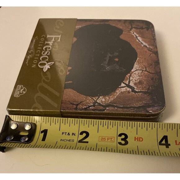 Big Sky Carvers Fresco Collection Bison Coasters New Sealed Nature Cork Back HTF - Picture 7 of 8